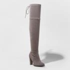 Women's Nikka Wide Width Heeled Over The Knee Sock Boots - A New Day Gray 9w,