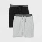 Hanes Premium Men's 2pk French Terry Pajama Shorts - Black