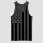 Mad Engine Men's Vertical Flag Tank Top - Black/heathered Gray