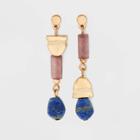 Semi-precious Lepidolite And Lapis Linear Earrings - Universal Thread Pink/blue