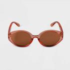 Women's Crystal Oval Sunglasses - A New Day Peach, Pink