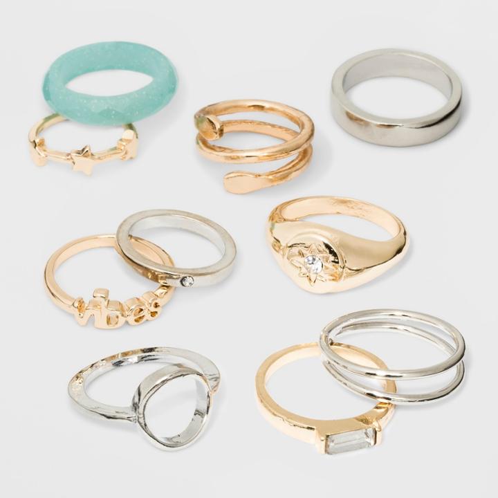 Mixed Star, Stone And Vibes Ring Set 10ct - Wild Fable,