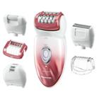 Panasonic Wet & Dry Women's 6pc Rechargeable Electric Epilator/shaver/pedicure Buffer Combo - Es-ed90-p