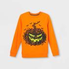 Boys' Spooky Pumpkin Graphic Long Sleeve T-shirt - Cat & Jack Orange