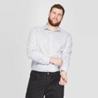 Men's Big & Tall Plaid Standard Fit Long Sleeve Dress Button-down Shirt - Goodfellow & Co Gray Mist 5xbt, Gray Blue