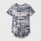 Grayson Social Girls' 'squad' Camo Short Sleeve T-shirt - Heather Gray