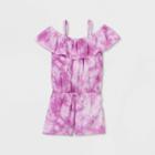 Toddler Girls' Tank Top Tie-dye Romper - Cat & Jack Purple