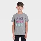 Boys' 'make Today Count' Graphic Short Sleeve T-shirt - Cat & Jack Heather Gray