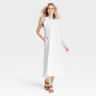 Women's Gauze Flutter Short Sleeve Dress - Universal Thread White