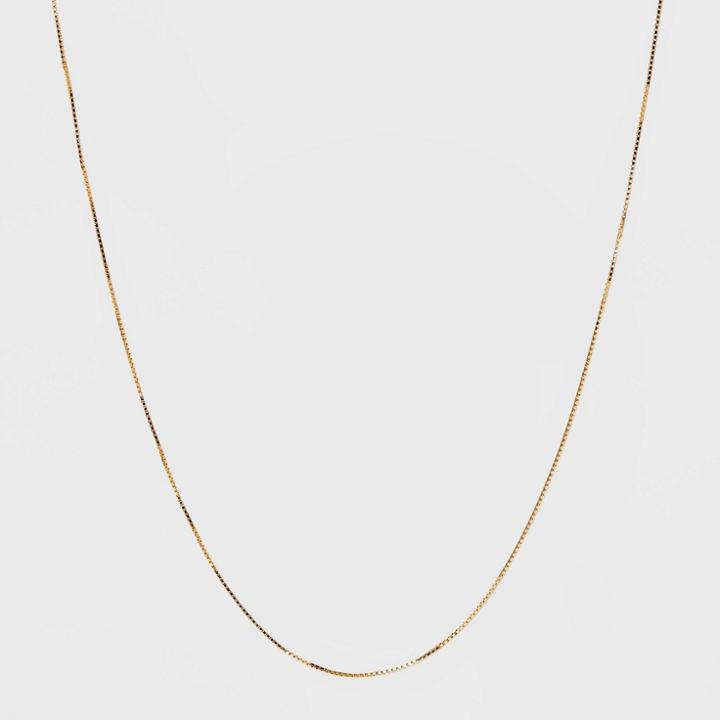 14k Gold Plated Box Chain Necklace - A New Day Gold