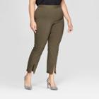 Women's Plus Size Skinny Zip Crop Pants - Who What Wear Olive (green)