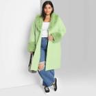 Women's Plus Size Faux Fur Trim Long Jacket - Wild Fable