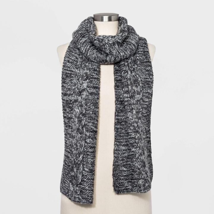 Women's Cable Oblong Scarf - Universal Thread Gray