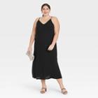 Women's Plus Size Slip Dress - A New Day Black