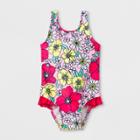 Toddler Girls' Floral One Piece Swimsuit - Cat & Jack Pink