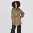 Women's Exagerated Long Sleeve Collared Jacket - Who What Wear Green