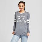 Women's See You Later Tailgater Long Sleeve Graphic T-shirt - Modern Lux (juniors') Black