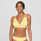 Women's Crochet Ruffle Triangle Bikini Top - Mossimo Lemon Fizz D/dd Cup, Yellow