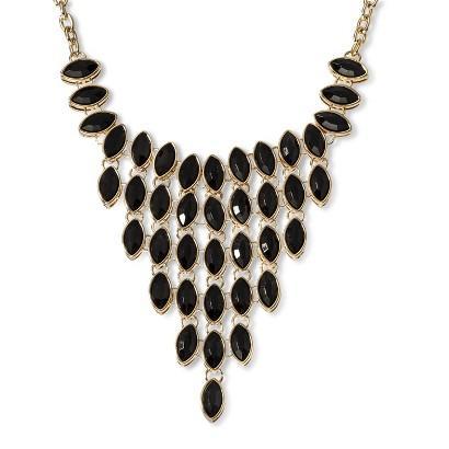Capsule By Cara Capsule By Cra Reversible Bib Statement Necklace - Black/crystal