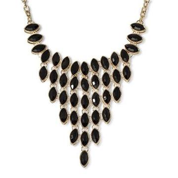 Capsule By Cara Capsule By Cra Reversible Bib Statement Necklace - Black/crystal
