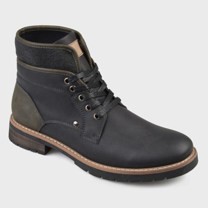 Men's Vance Co. Darvin Faux Leather Casual Lace-up Boot - Black
