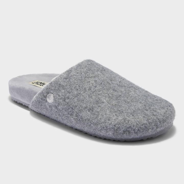 Women's Dluxe By Dearfoams Cheryl Molded Footbed Slippers - Gray