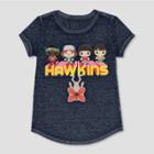 Girls' Stranger Things Hawkins Short Sleeve T-shirt - Blue