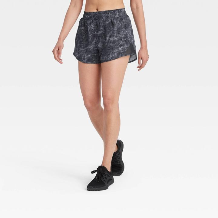 Women's Shibori Mid-rise Run Shorts 3 - All In Motion Charcoal Gray