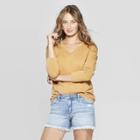 Women's Long Sleeve Drop Shoulder T-shirt - Universal Thread Gold