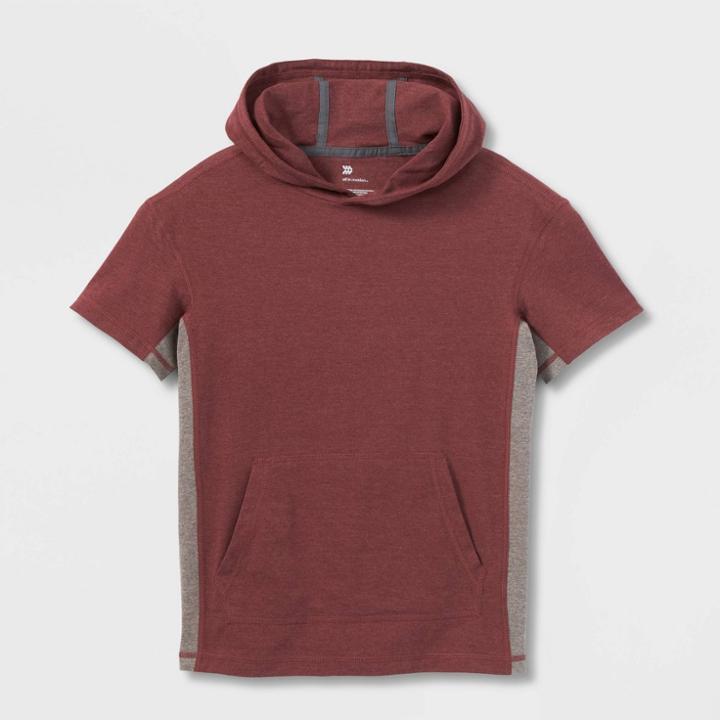 Boys' Short Sleeve Hooded T-shirt - All In Motion Maroon