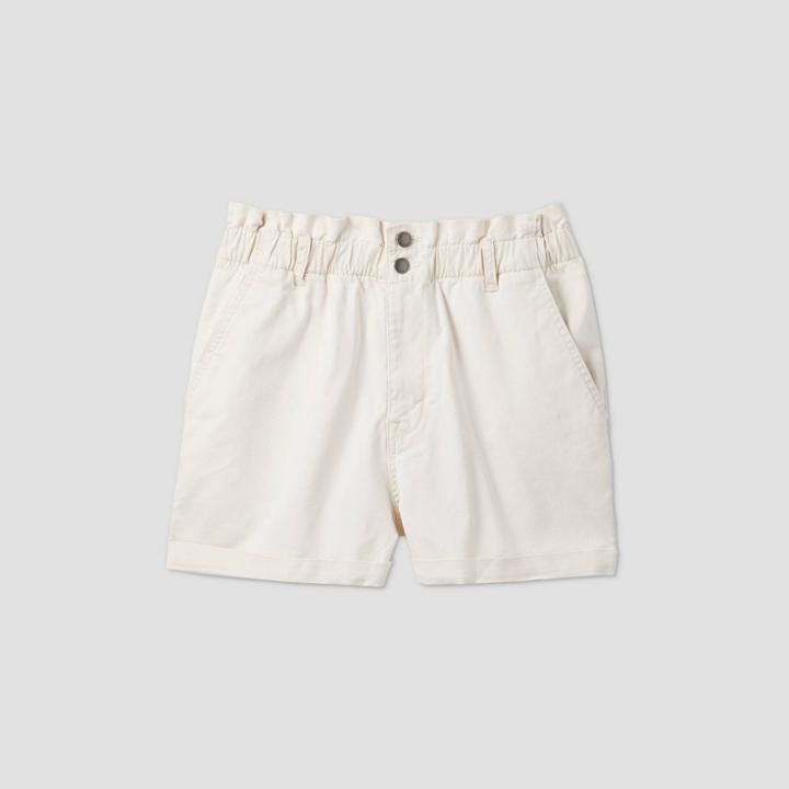 Women's High-rise Paperbag Shorts - Universal Thread White