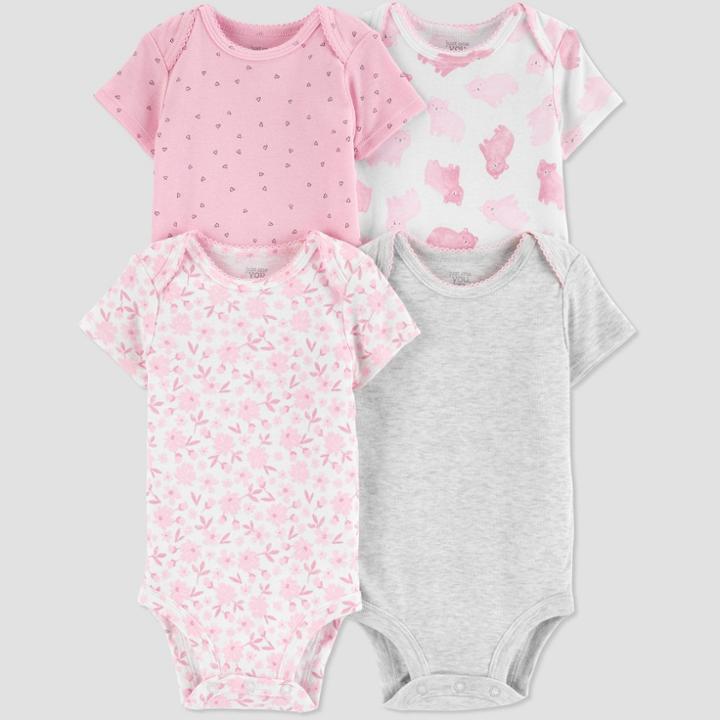 Baby Girls' 4pk Cloud Bodysuit - Just One You Made By Carter's Pink