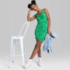 Women's Sleeveless Knit Bodycon Dress - Wild Fable Jade Floral Xs, Green Floral