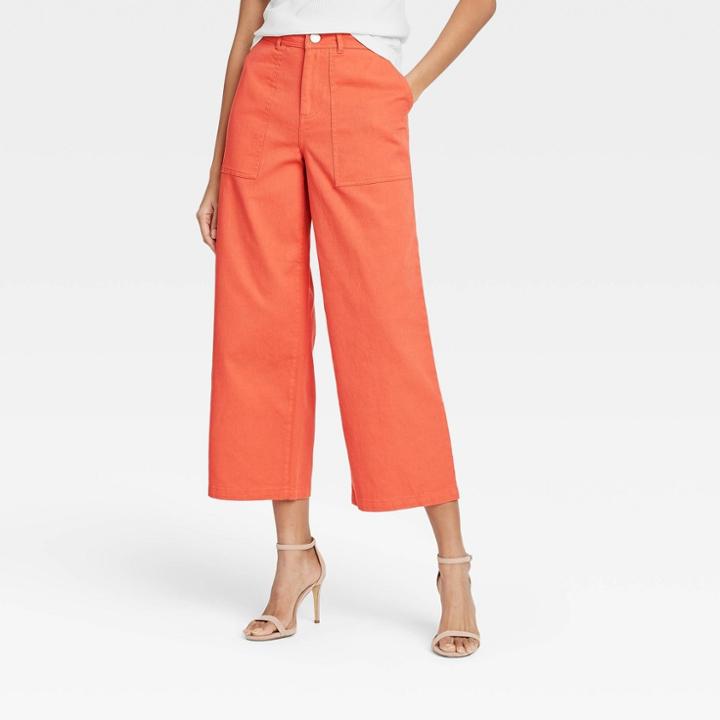 Women's High-rise Wide Leg Pants - Who What Wear Orange