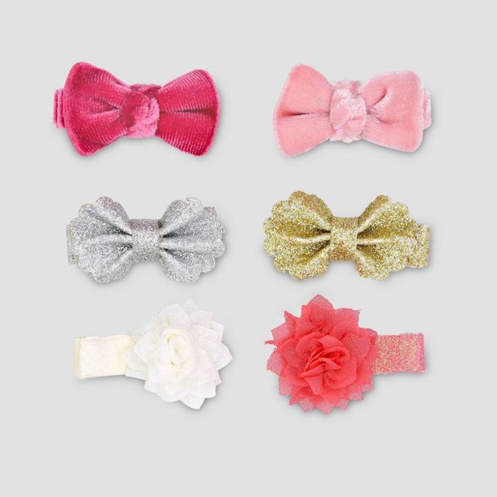 Baby Girls' 6pk Mini Bow Clips - Just One You Made By Carter's One Size,