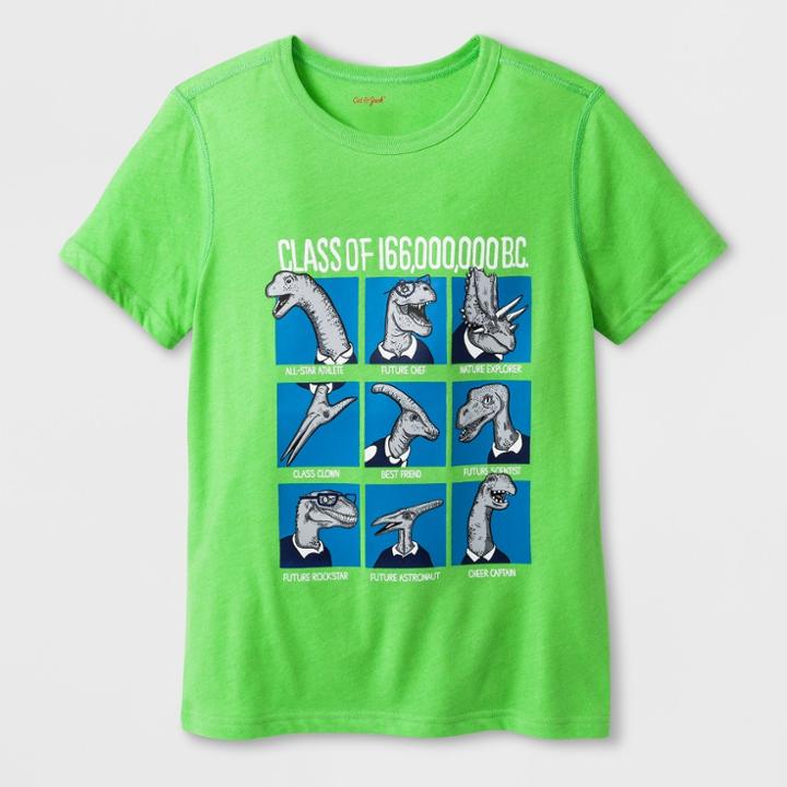 Boys' Adaptive Short Sleeve Dino Class Graphic T-shirt - Cat & Jack Green