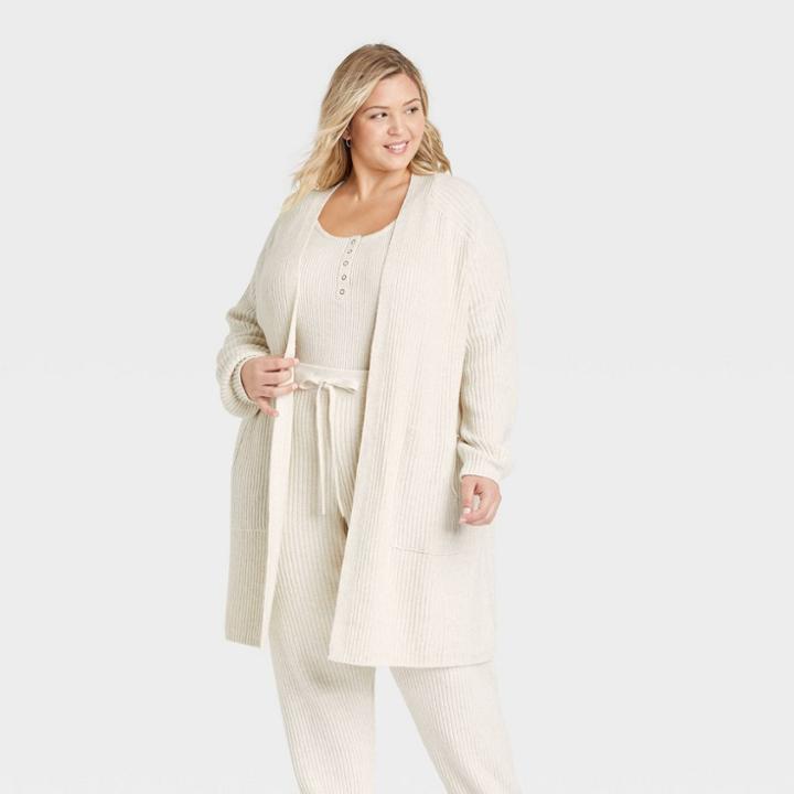 Women's Plus Size Duster Cardigan - Universal Thread Cream