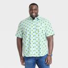 Men's Big & Tall Short Sleeve Button-down Shirt - Goodfellow & Co Aqua Blue