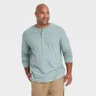 Men's Tall Regular Fit Long Sleeve Henley T-shirt - Goodfellow & Co Light Green