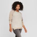Maternity Colorblock Tuck Stitch Pullover - Isabel Maternity By Ingrid & Isabel Oatmeal S, Women's, Beige