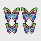 Sugarfix By Baublebar Colorful Butterfly Drop Earrings, Black