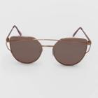 Women's Aviator Metal Silhouette Sunglasses - Wild Fable Rose Gold, Women's, Size: Small, Gold/grey/pink