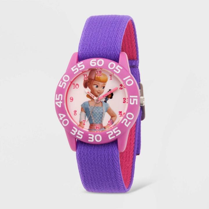Girls' Disney Toy Story 4 Bo Peep Girls' Plastic Time Teacher Watch - Purple