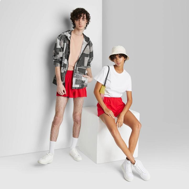 High-rise Pull-on Shorts - Wild Fable Red