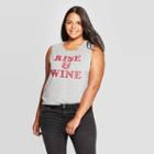 Modern Lux Women's Rise &wine Plus Size Short Sleeve T-shirt - Heather Gray 2x, Women's,