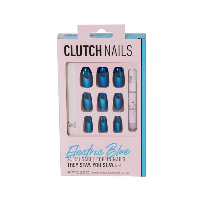 Clutch Nails Clutch False Nails Electric Blue - 0.07oz, Adult Unisex