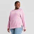 Women's Plus Size Crewneck Fleece Tunic Sweatshirt - Universal Thread Lilac
