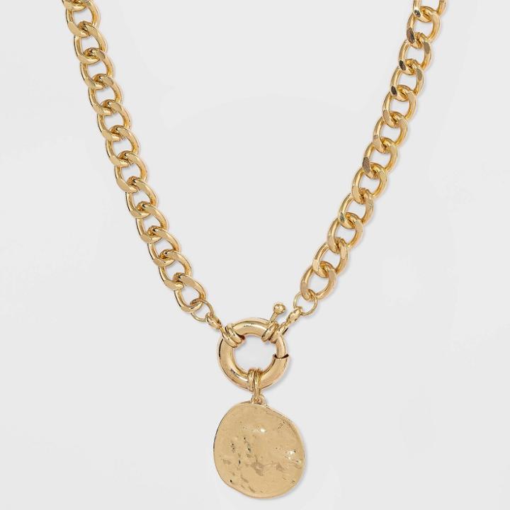Textured Medallion 16 Pendant Necklace - A New Day
