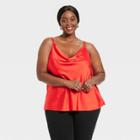 Women's Plus Size Satin Tank Top - Ava & Viv Red