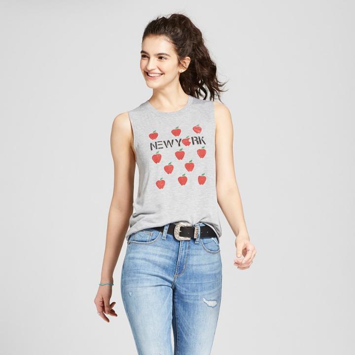 Women's New York Apples Graphic Tank Top - Awake Gray